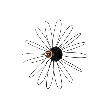 Applique murale Lampe en métal noir - 58 × 58 × H 12 cm - E27 Max 40W - IP20