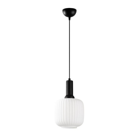 Lustre Luminaire en métal et verre noir - 20 × 20 × H 118 cm - 1 x E27 Max 40W - IP20