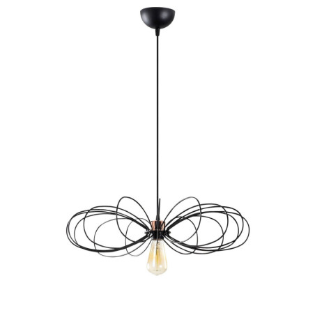 Lustre Luminaire en métal noir - Ø 58 × H 112 cm - E27 Max 40W - Hauteur réglable - IP20 - Industriel