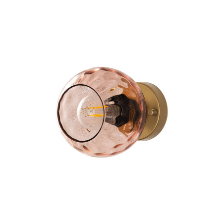 Applique murale Lampe rose et dorée - 15 × 15 × H 18 cm - 1 x E27 Max 40W - IP20