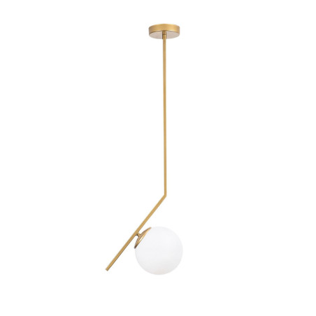 Lustre Luminaire en métal et verre doré - Ø 15 × H 76 cm - 1 x E27 Max 40W - IP20