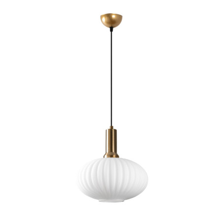 Lustre Luminaire en métal et verre doré - 30 × 30 × H 118 cm - 1 x E27 Max 40W - IP20