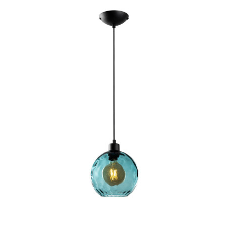 Lustre Luminaire bleu - Ø 20 cm - Hauteur réglable 40 à 120 cm - 1 x E27 Max 40W - IP20
