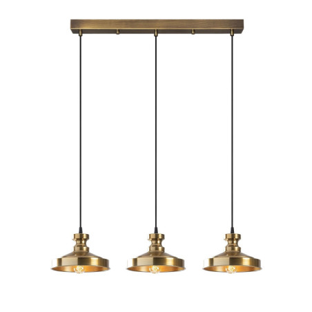 Lustre Luminaire finition vintage - 72 × 22 × H 109 cm - 3 x E27 Max 40W - IP20 - Glam