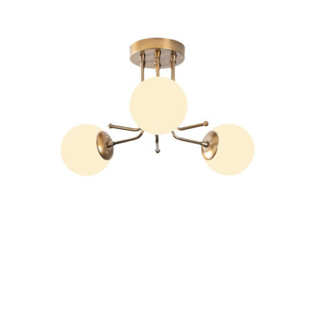 Lustre Luminaire en métal or et blanc - 48 × 48 × H 34 cm - 3 x E27 Max 40W - IP20 - Glam Scandinave