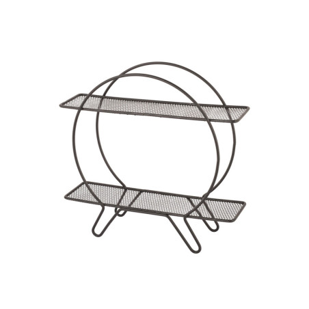 Étagère murale Rangement en métal noir - 35 × 33 × H 10 cm - 2 niveaux