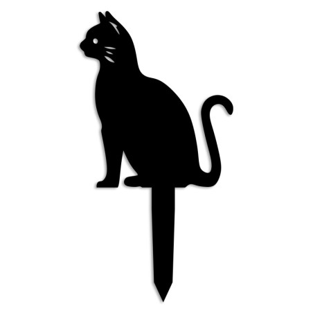 Objet décoratif de jardin Chat en métal noir - 38 × 20 cm