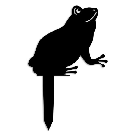 Objet décoratif de jardin Grenouille en métal noir - 34 × 22 cm