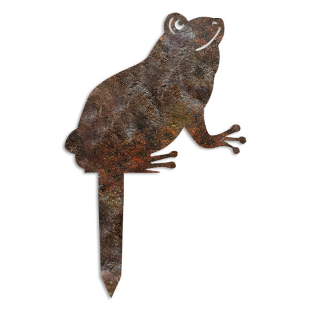 Objet décoratif de jardin Grenouille en métal multicolore - 34 × 22 cm