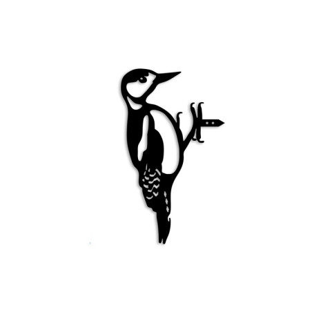 Objet décoratif de jardin Oiseaux sur branche en métal noir - 18 × 30 cm