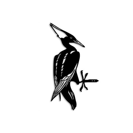 Décoration de jardin Oiseaux sur branche en métal noir 22 x 40 cm peinte à la main