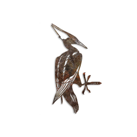 Décoration de jardin Oiseaux sur branche en métal marron 22 x 40 cm
