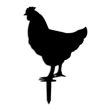 Décoration de jardin Poule en métal noir 64 x 42 cm