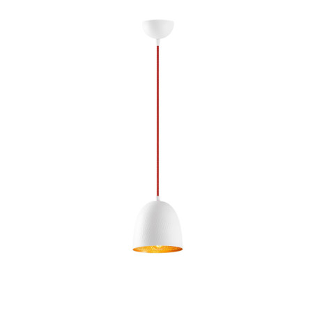Suspension Luminaire en métal blanc et rouge Ø16 cm hauteur 113 cm E27 40 W IP20 Scandinave