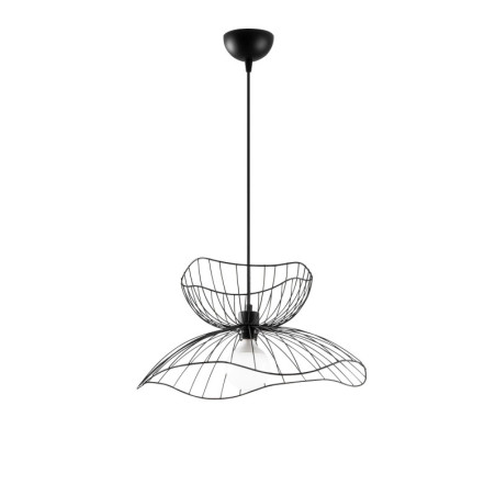 Suspension Luminaire en métal noir Ø50 cm hauteur réglable 41 à 121 cm E27 40 W IP20 Industriel