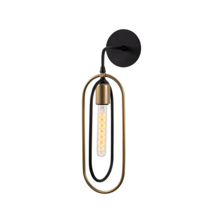 Applique murale Lampe en métal noir et doré 14 x 17 x 45 cm E27 40 W IP20