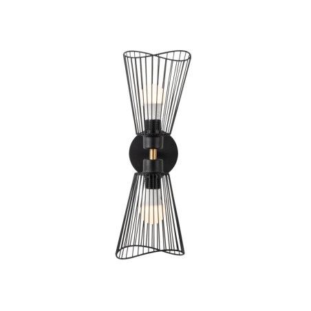 Applique murale Lampe en métal noir 16 x 16 x 48 cm 2 lumières E27 40 W IP20