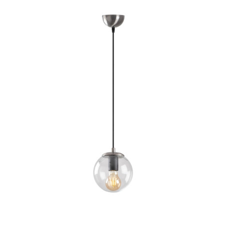 Suspension Luminaire en métal argenté Ø15 cm hauteur 110 cm E27 40 W IP20