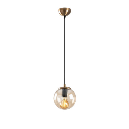 Suspension Luminaire en métal et verre jaune finition vintage Ø15 cm hauteur 110 cm E27 40 W IP20 réglable