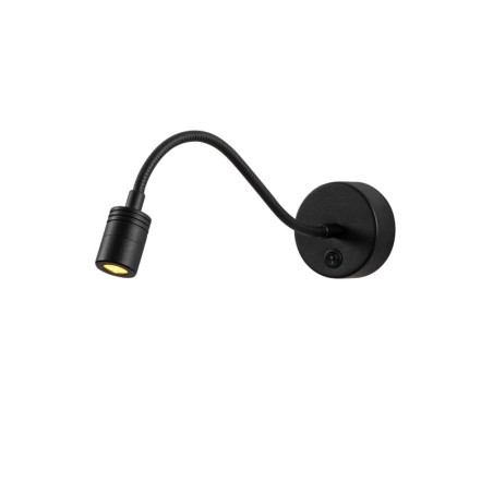 Applique murale Lampe LED en métal noir 8 x 38 x 15 cm 1 W 2700 K IP20 réglable