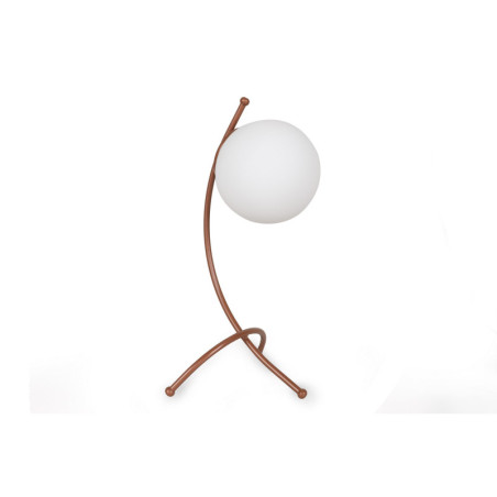 Lampe de table Lampe à poser en fer et verre blanc et cuivre 23 x 18 x 43 cm E27 40 W IP20