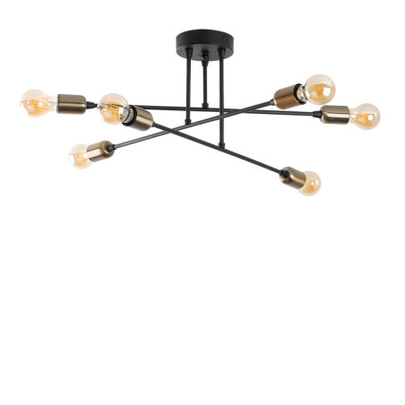 Plafonnier Luminaire en métal noir 66 x 66 x 27 cm 6 lumières E27 40 W IP20