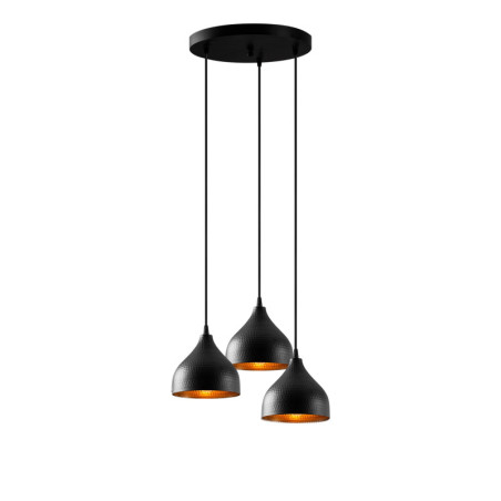 Suspension Luminaire en métal noir 42 x 42 cm hauteur 114 cm 3 lumières E27 40 W IP20