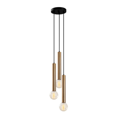 Suspension Luminaire en métal finition vintage Ø22 cm hauteur 136 cm 3 lumières E27 40 W IP20 réglable