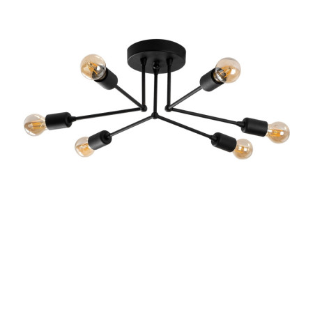 Plafonnier Luminaire en métal noir Ø60 cm 6 lumières E27 40 W IP20