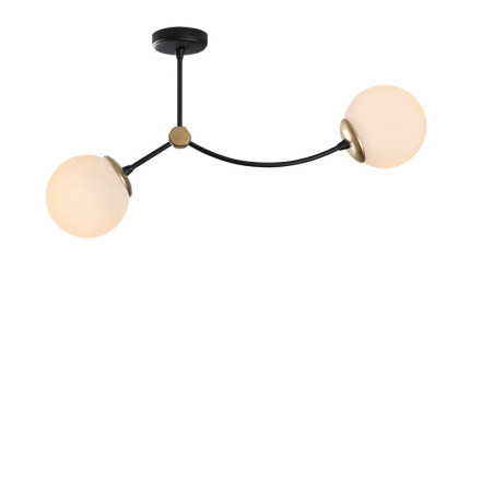 Plafonnier Luminaire en métal blanc et noir 72 x 15 x 36 cm 2 lumières E27 40 W IP20