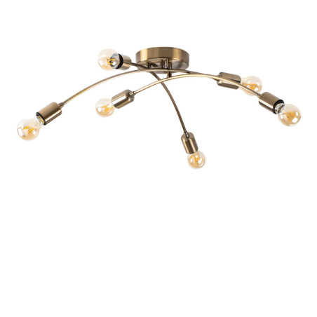 Plafonnier Luminaire en métal finition vintage 67 x 67 x 25 cm 6 lumières E27 40 W IP20