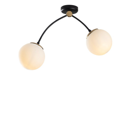 Plafonnier Luminaire en métal blanc et noir 51 x 15 x 41 cm 2 lumières E27 40 W IP20