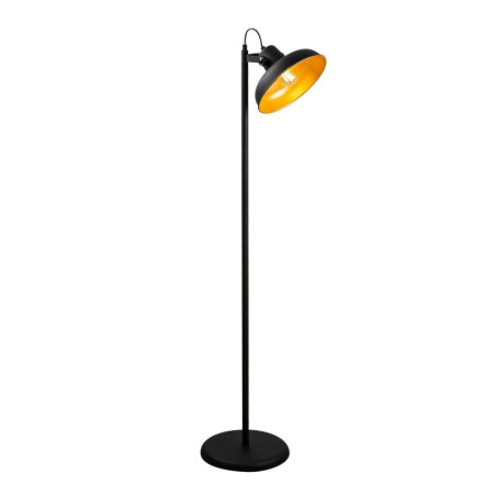 Lampadaire Lampe sur pied en métal noir et doré 30 x 43 x 145 cm E27 40 W IP20