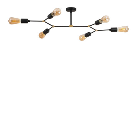 Plafonnier Luminaire en métal noir 95 x 48 x 20 cm 6 lumières E27 40 W IP20