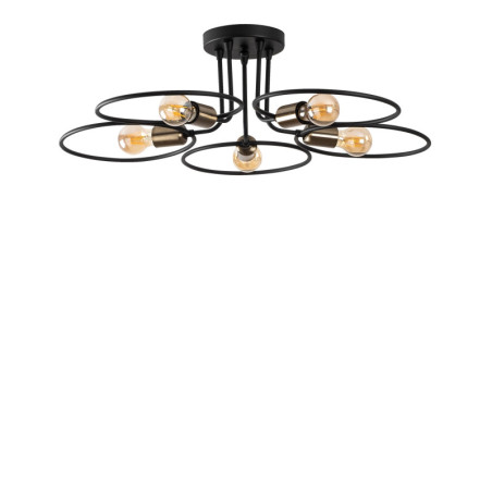 Plafonnier Luminaire en métal noir 73 x 73 x 22 cm 5 lumières E27 40 W IP20