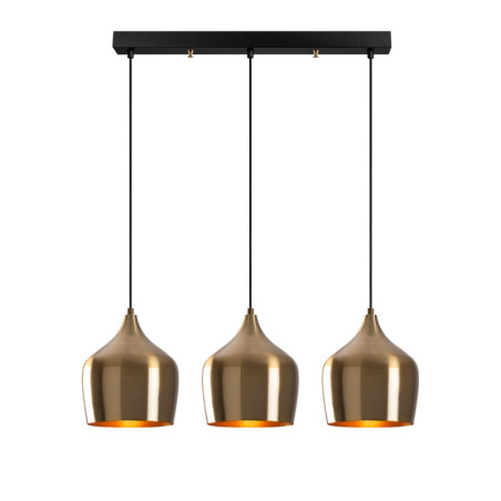 Suspension Luminaire en métal finition vintage 72 x 22 cm hauteur 124 cm 3 lumières E27 40 W IP20