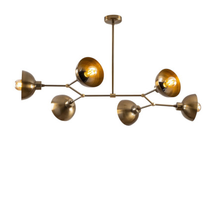 Plafonnier Luminaire en métal finition vintage 102 x 52 x 53 cm 6 lumières E27 40 W IP20