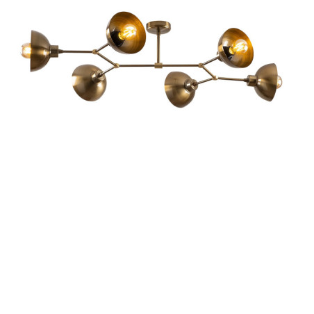 Plafonnier Luminaire en métal finition vintage 102 x 52 x 25 cm 6 lumières E27 40 W IP20
