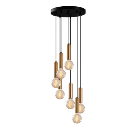 Suspension Luminaire en métal finition vintage Ø40 cm hauteur 136 cm 7 lumières E27 40 W IP20 réglable
