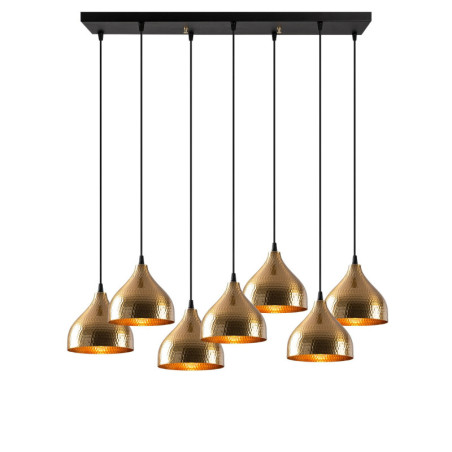 Suspension Luminaire en métal finition vintage 88 x 40 cm hauteur 114 cm 7 lumières E27 40 W IP20