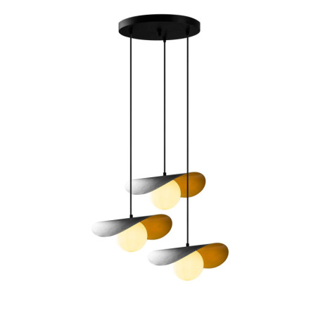 Suspension Luminaire en métal noir Ø60 cm hauteur 105 cm 3 lumières E27 40 W IP20 réglable
