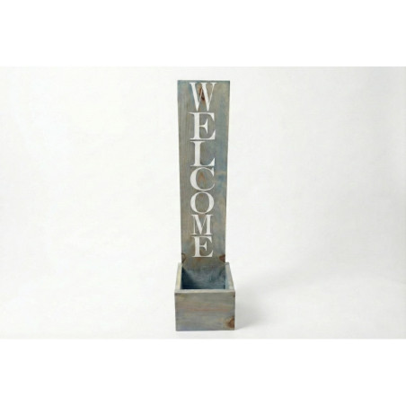 Jardinière décorative Pot de jardin gris bois flotté 22 x 18 x 100 cm intérieur extérieur