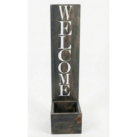 Jardinière décorative Pot de jardin noir ébène 22 x 18 x 100 cm intérieur extérieur