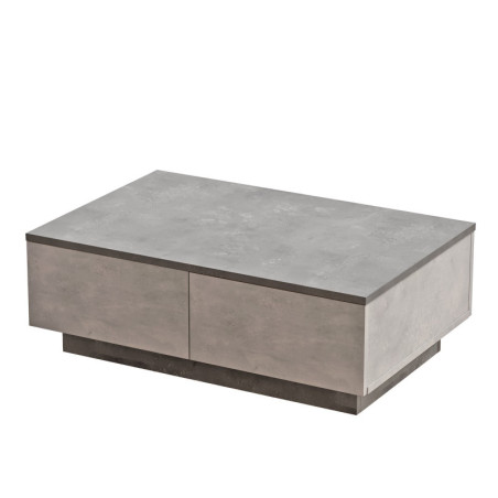 Table basse de salon en bois MDF mélaminé argenté et anthracite 90 x 60 x 31,6 cm