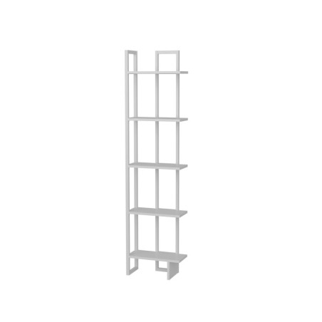 Bibliothèque Étagère en bois MDF mélaminé et métal blanc 45 x 22 x 180 cm Moderne