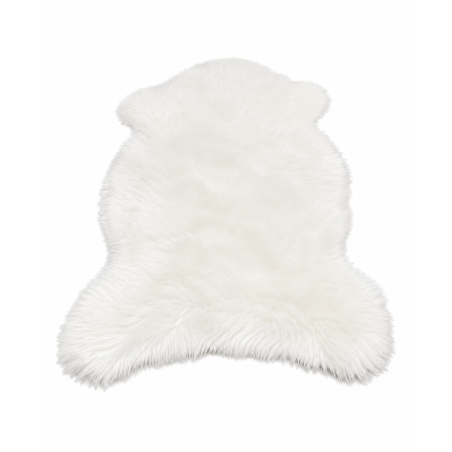 Tapis en polyester blanc - 75 × 100 cm - Épaisseur 5 cm - Antibactérien - Lavable en machine à 30 °C