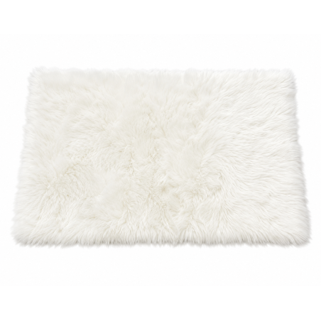 Tapis en polyester blanc - 90 × 120 cm - Épaisseur 5 cm - Antibactérien - Lavable en machine à 30 °C