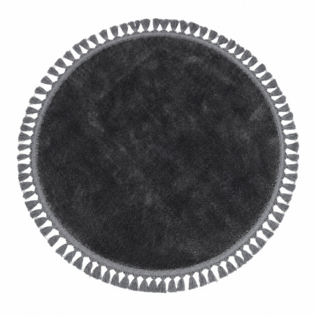 Tapis en polyester anthracite - 120 × 120 cm - Épaisseur 1,5 cm - Antibactérien - Lavable en machine à 30 °C