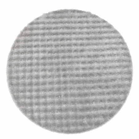 Tapis en polyester gris - 120 × 120 cm - Épaisseur 10 mm - Lavable en machine à 30 °C