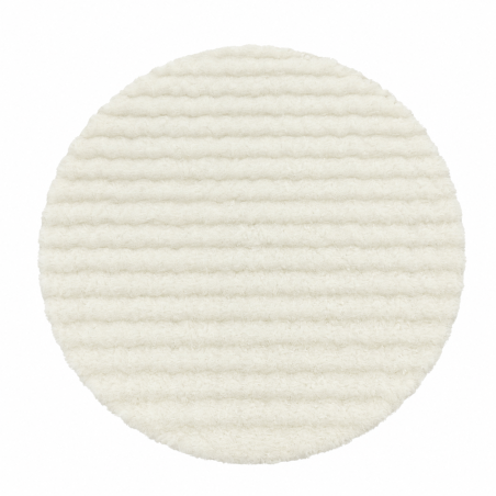 Tapis en polyester crème - 80 × 80 cm - Épaisseur 10 mm - Lavable en machine à 30 °C